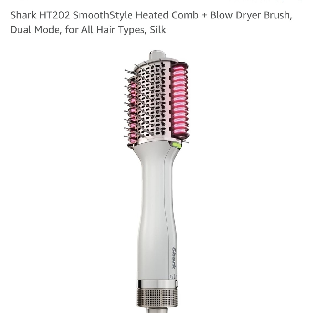 SmoothStyle Heated Comb and Blow Dryer Brush - White and Pink